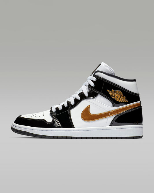 Nike - Air Jordan 1 Mid SE - Patent Black Gold